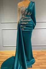 Rochie de seară cu mânecă lungă glamour cu aplicații de dantelă rochii de petrecere