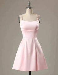 Симпатична коротка рожева вечірня сукня з кишеньковою короткою рожевою офіційною випускною коктейльною сукнею, рожеве коктейльне плаття