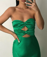 Vestido de noite de baile de banheira verde deslumbrante lindo