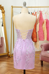 Фіолетова мережива щільна коротка сукня Hoco