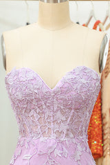 Rochie de hoco scurtă din dantelă violet
