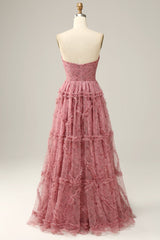 Dusty Rose Schatz A-Line Prom Kleid