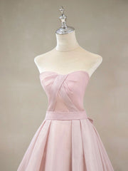 A Line Pink Long Prom Dresses For Black girls For Women, Formal Pink Bridesmaid Dresses