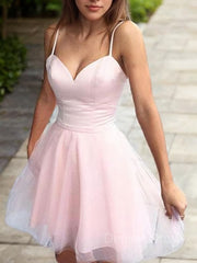 A-Line Sweetheart Short Tulle Homecoming Dresses