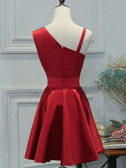 A Line Short Red Prom Dresses For Black girls For Women, Short Red Graduation Homecoming Dresses