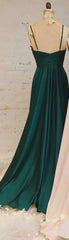 A-Line Straps Ruched Long Bridesmaid Dress Outfits For Women Formal Dresses
