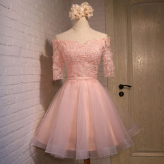 Adorable Knee Length Tulle with Lace Applique Party Dress Outfits For Girls, Homecoming Dress