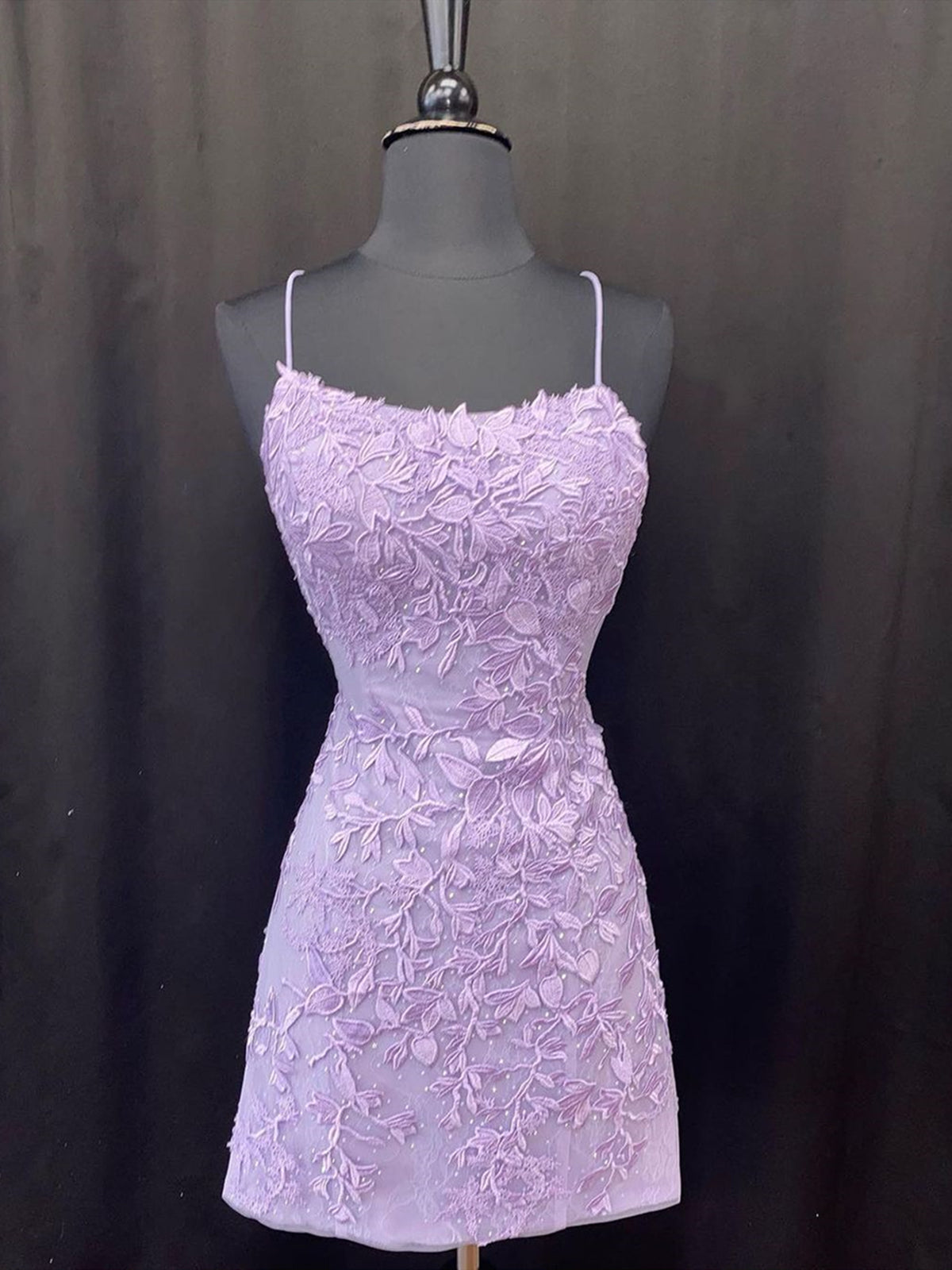 Backless Short Purple Prom Dresses For Black girls For Women, Open Back Short Purple Lace Graduation Homecoming Dresses