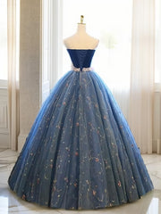 Ball-Gown Sweetheart Beading Floor-Length Tulle Dress
