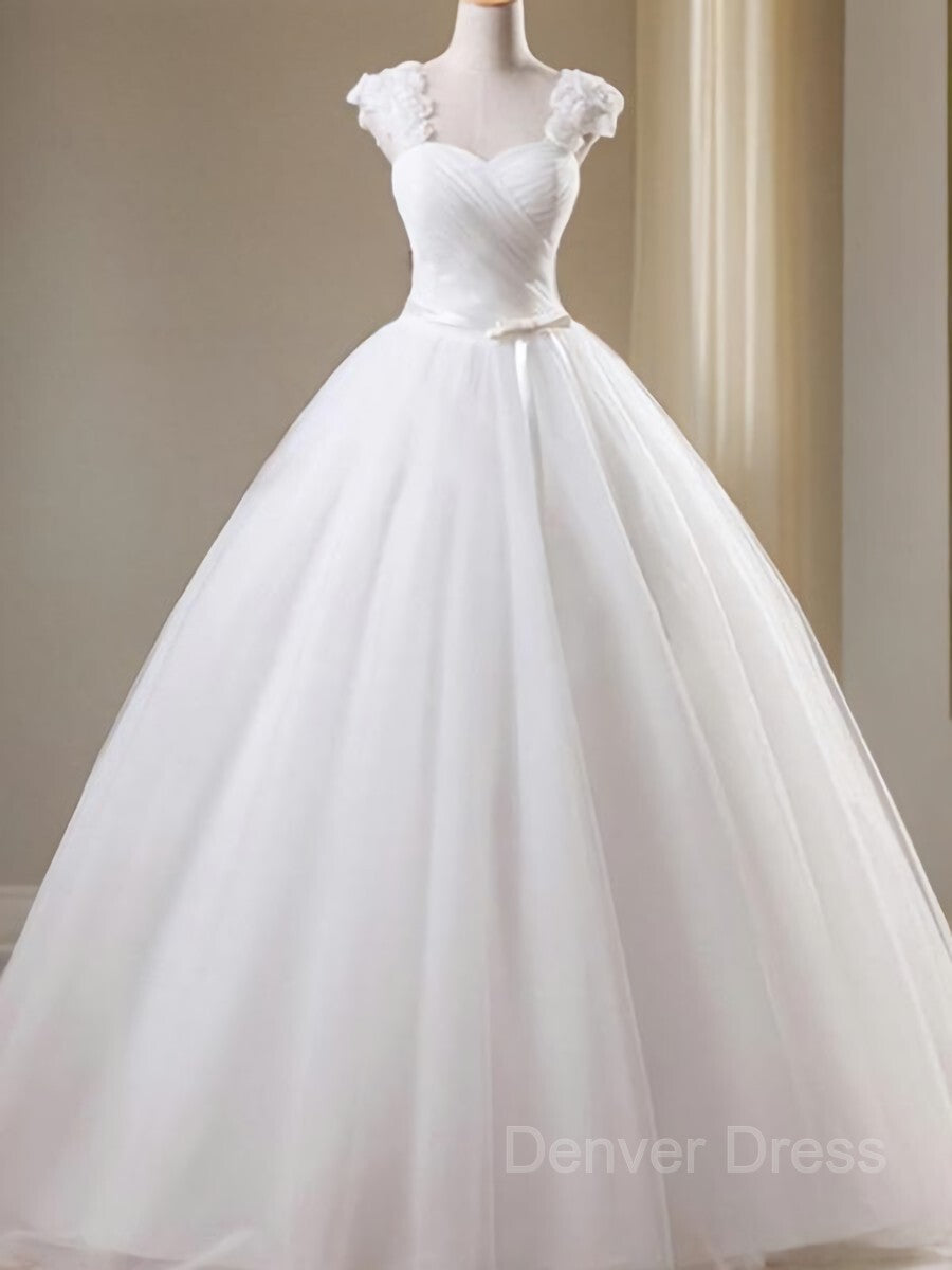 Ball Gown Sweetheart Floor-Length Tulle Wedding Dresses For Black girls With Beading