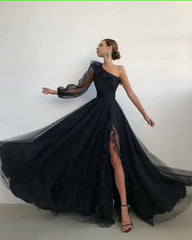 Black long Evening Dress Prom Dresses