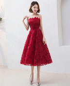 Cute Burgundy Short Prom Dress, Evening Dress