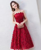 Cute Burgundy Short Prom Dress, Evening Dress