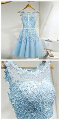 Dress, With Lace Appliques Appliques Homecoming Dresses, Short Homecoming Dress