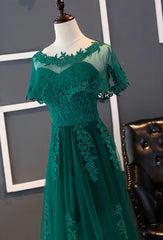 Charming Dark Green Long A-line Party Dress Outfits For Women , Bridesmaid Dress