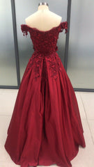 Charming Dark Red Long Sweetheart A-line Prom Dress Outfits For Girls, Wine Red Evening Gown