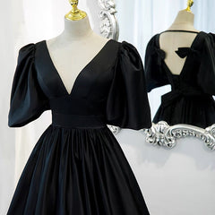 Classy Black Prom Dress Outfits For Women Formal Dresses For Black girls with Bubble Sleeves