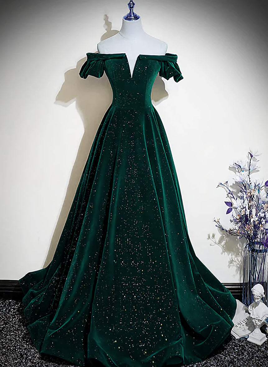 Custom Green Velvet Long Formal Dress Outfits For Women for jexlyn canela
