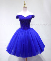Cute Tulle Beads Short Prom Dress Outfits For Girls, Tulle Homecoming Dress