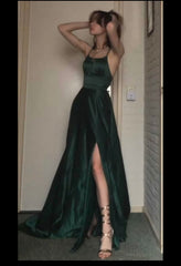 Dark Green Long Prom Dresses Formal Graduation Party Dress