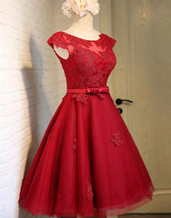 Dark Red New Homecoming Dress Outfits For Women , Charming Short Formal Dress