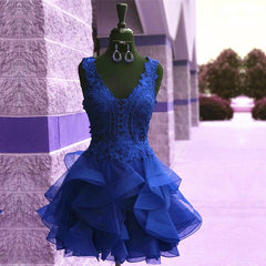 Elegant Lace Appliques Organza Ruffles Homecoming Dresses For Black girls Short