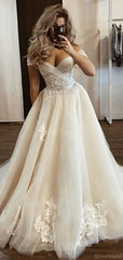 Elegant V Neck Off Shoulder A Line Lace Long Prom Dress Gown