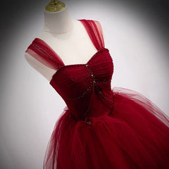 Fairytale Tulle Burgundy Sweet 16th Dress Outfits For Women Ball Gown for Prom,Princess Formal Dresses