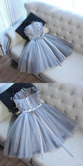 A Line Spaghetti Straps Tulle Sweetheart Homecoming Dresses