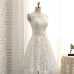 A Line Lace Prom Homecoming Dresses, Short