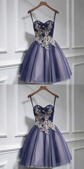 Cute tulle lace sweetheart neck short Prom Dresses