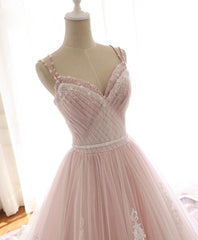 Glam Pink Tulle Sweetheart Straps Princess Formal Dress Outfits For Girls, Pink Party Dress