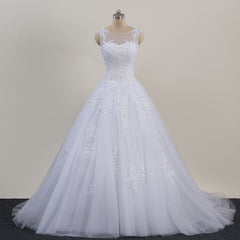 Glam White Tulle Puffy Ball Gown Prom Dress Outfits For Girls, Sweetheart 16 Gown