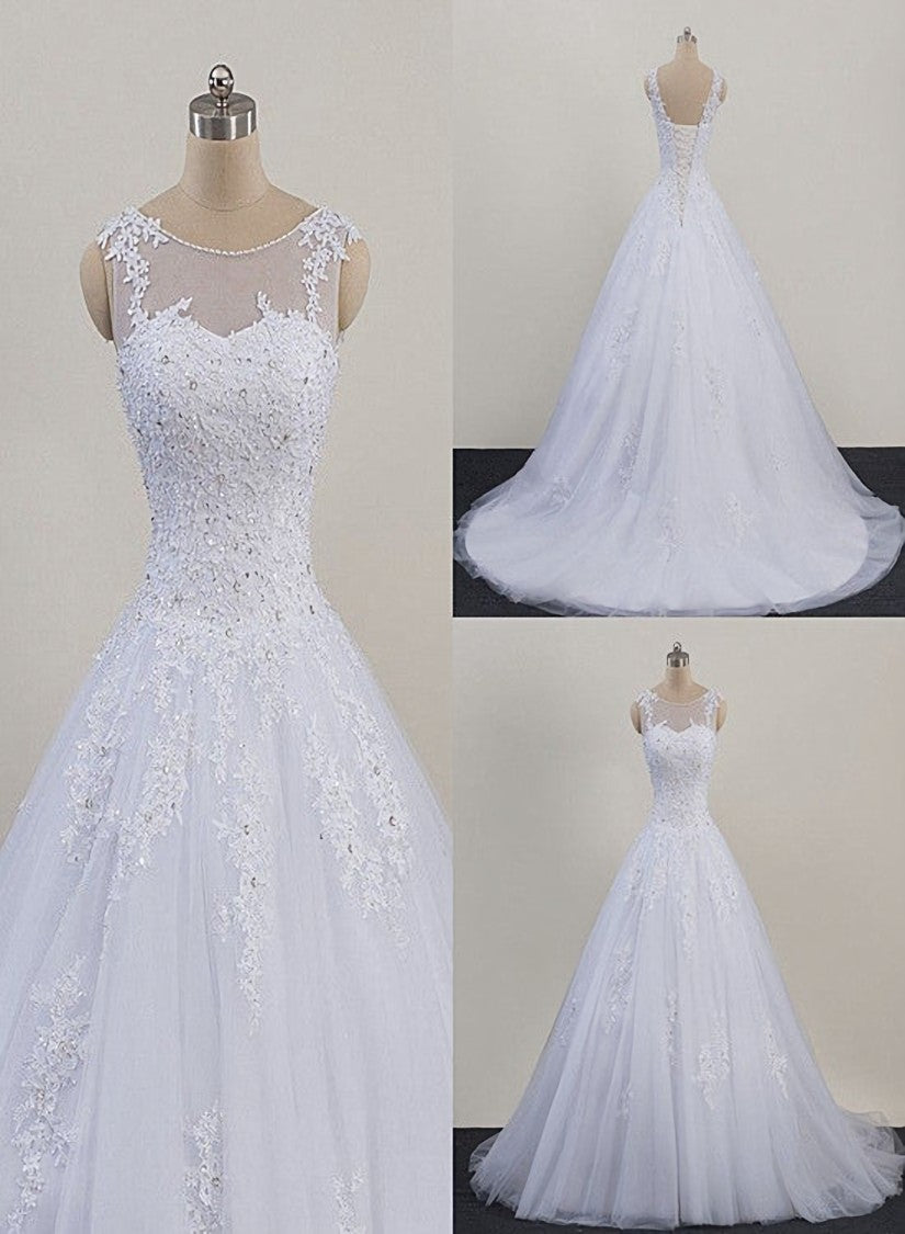 Glam White Tulle Puffy Ball Gown Prom Dress Outfits For Girls, Sweetheart 16 Gown
