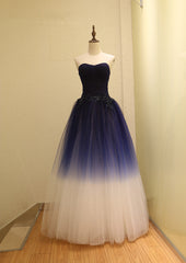 Gorgeous Gradient Tulle Ball Gown Evening Dress Outfits For Girls, Tulle Party Dress Outfits For Women with Applique