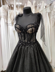 Gothic Tulle Black Party Dress Outfits For Girls,Prom Evening Dresses For Black girls For Women,Glitter A-Line Party Dress Outfits For Girls,Maxi Corset Dress