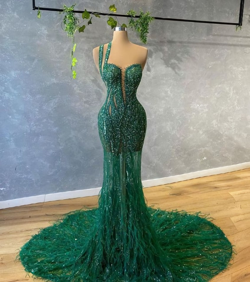 Green mermaid prom Dresses For Black girls evening gowns