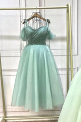 Green Tulle Short A-Line Prom Dress Outfits For Girls, Cute A-Line Homecoming Party Dress