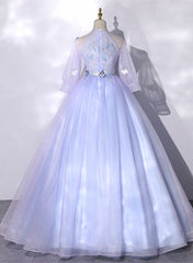 Lavender Ball Gown Tulle High Neckline Sweet 16 Dresses For Black girls For Women, Lavender Formal Dress
