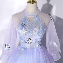 Lavender Ball Gown Tulle High Neckline Sweet 16 Dresses For Black girls For Women, Lavender Formal Dress