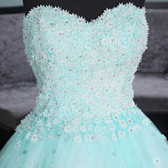 Light Blue Sweetheart Lace Applique High Low Party Dress Outfits For Girls, Blue Homecoming Dress