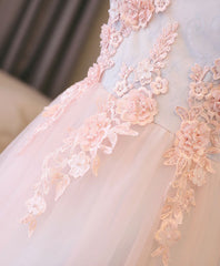 Light Pink Lace Off Shoulder Long Prom Dress Outfits For Girls, Pink Evening Dress