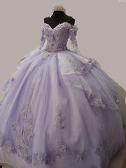 Lilac Princess Ball Gown Quincea¨½era Dress Outfits For Women Sweet 16 Dress