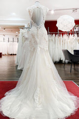 Long Mermaid Lace Sweetheart Open Back Wedding Dress Outfits For Women with Appliques Lace