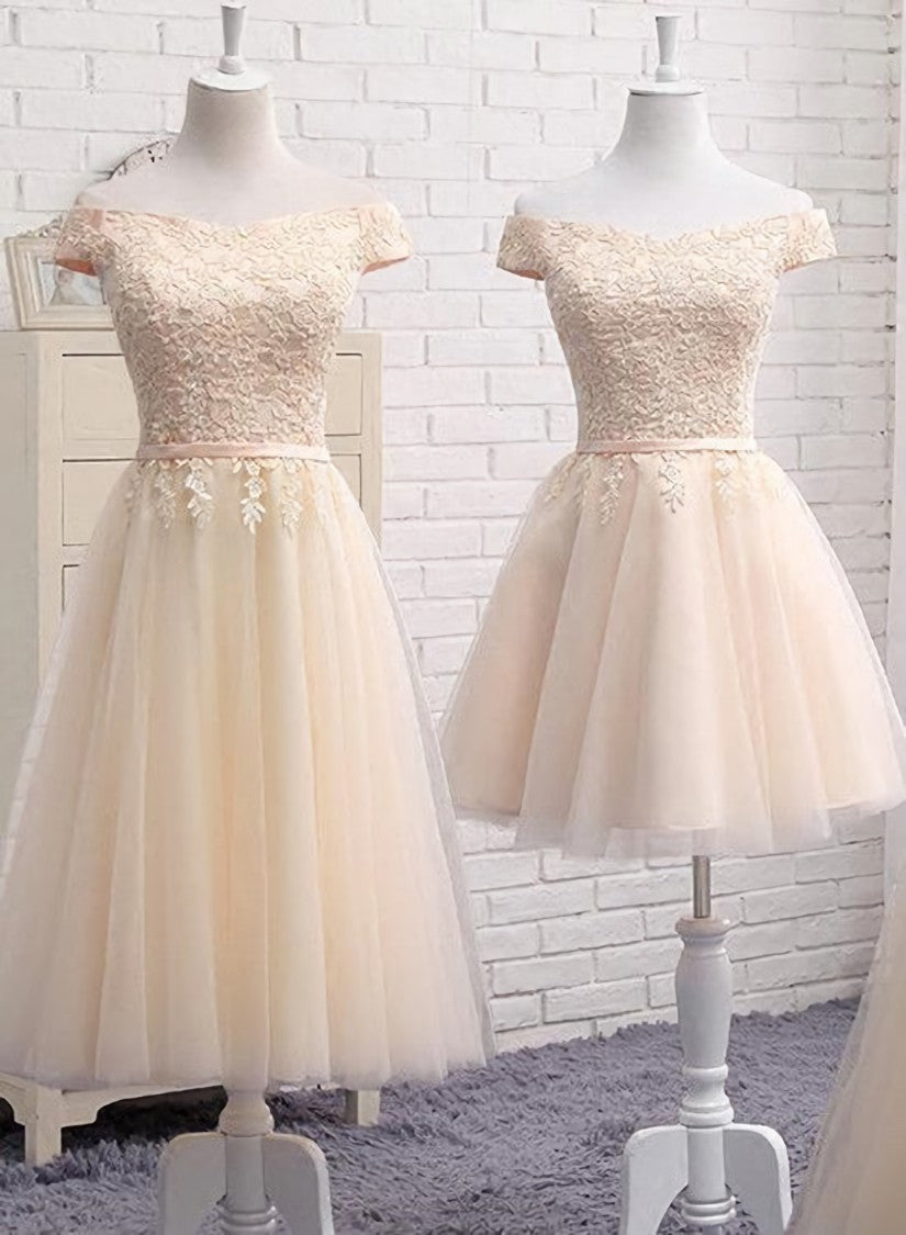 Lovely Tulle Cap Sleeves Party Dresses For Black girls For Women, Bridesmaid Dress Outfits For Women for Sale