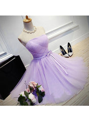 Lovely Tulle Short Homecoming Dress Outfits For Girls, Scoop Simple Cute Prom Dress Outfits For Women Grduation Dress