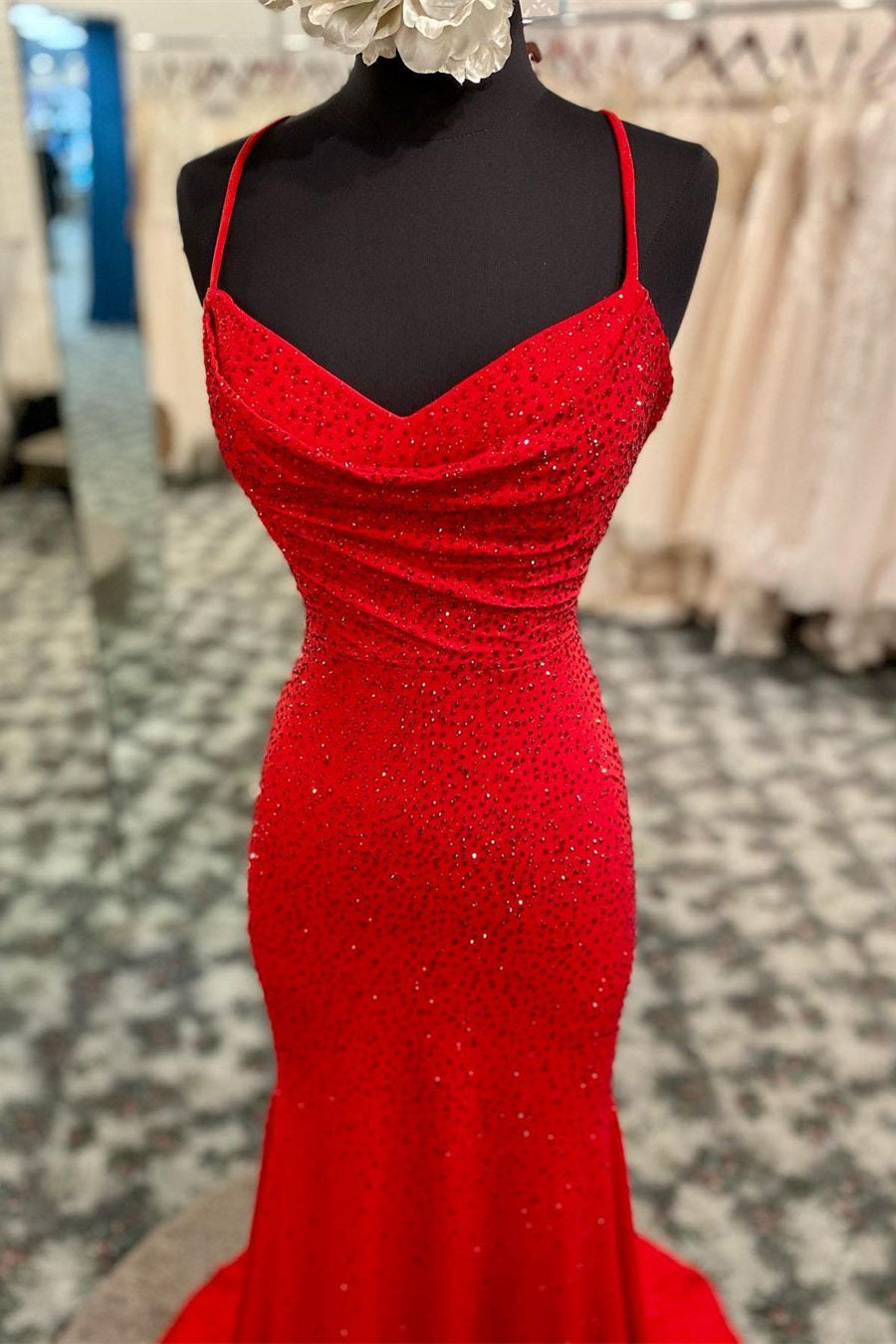 Mermaid Long Red Prom Dress Outfits For Women with Rhinestones,Royal Blue Bodycon Dresses