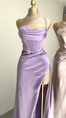 Mermaid Sweetheart Neck Lavender Long Prom Dress,Formal Evening Dress