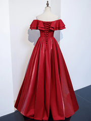 Off the Shoulder Burgundy Long Prom Dresses For Black girls For Women, Off Shoulder Wine Red Long Formal Evening Dresses