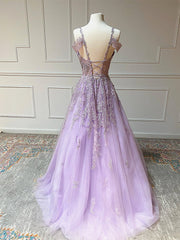 Off the Shoulder Long Purple Prom Dresses For Black girls For Women, Off Shoulder Purple Lace Formal Evening Dresses